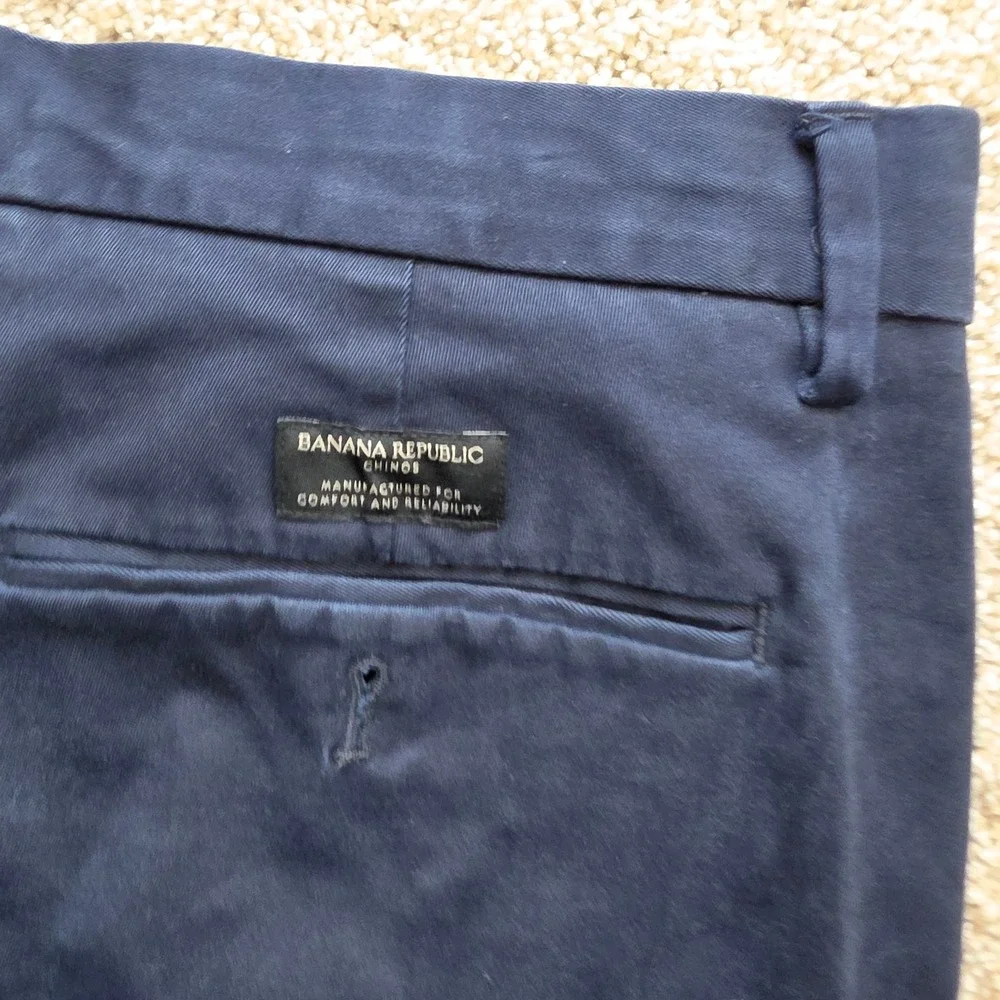 Banana Republic Fulton Skinny Rapid Movement Chino Men 34x30 Blue Outdoor Casual